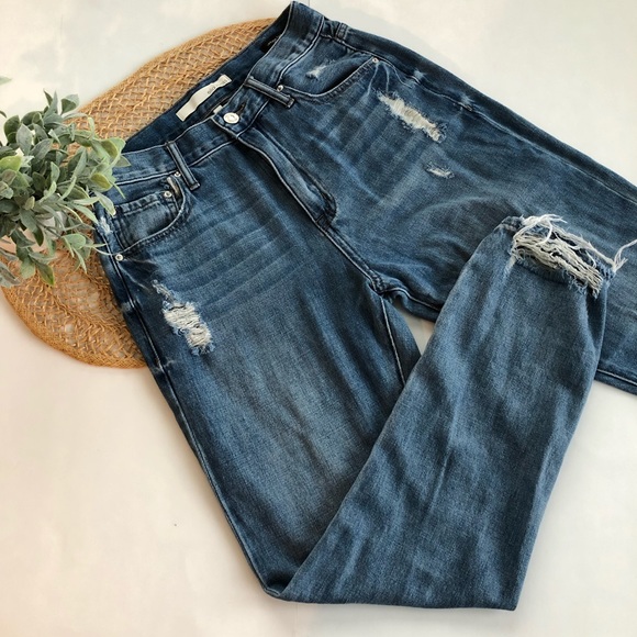 Ella Moss Vintage Distressed High Waisted Mom Jean - Picture 2 of 8